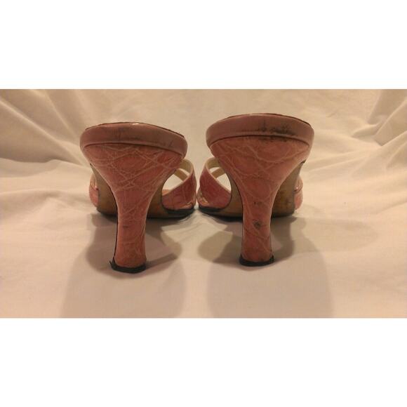 Giorgio's of Palm Beach Pink Alligator Strappy Heels Shoes size 8M - Picture 5 of 7